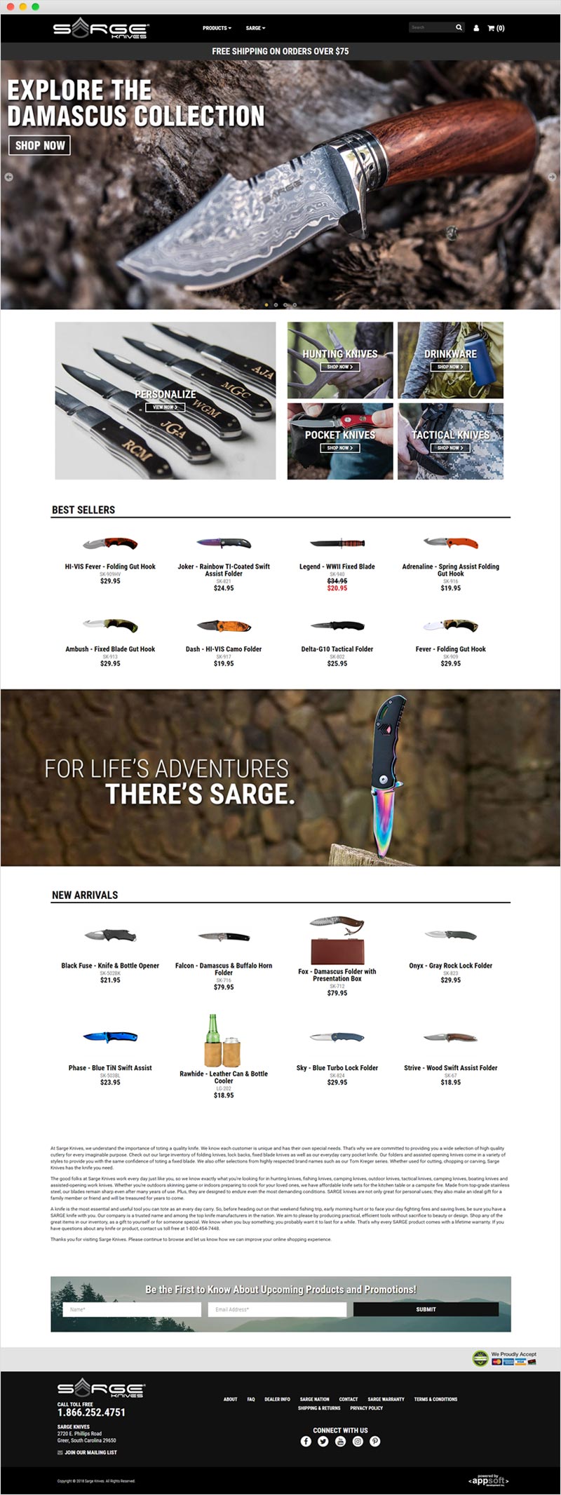 Sarge Knives Web Page