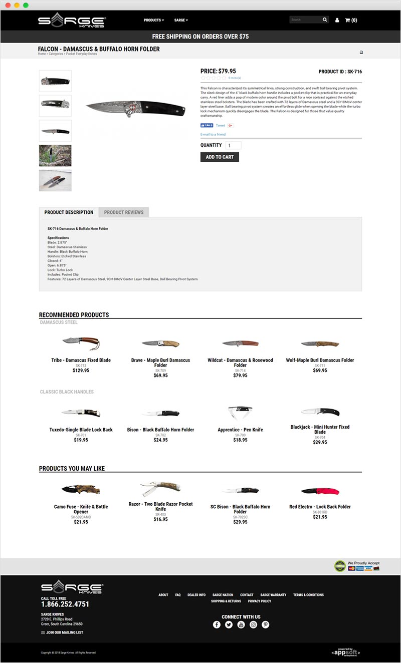 Sarge Knives Web Page