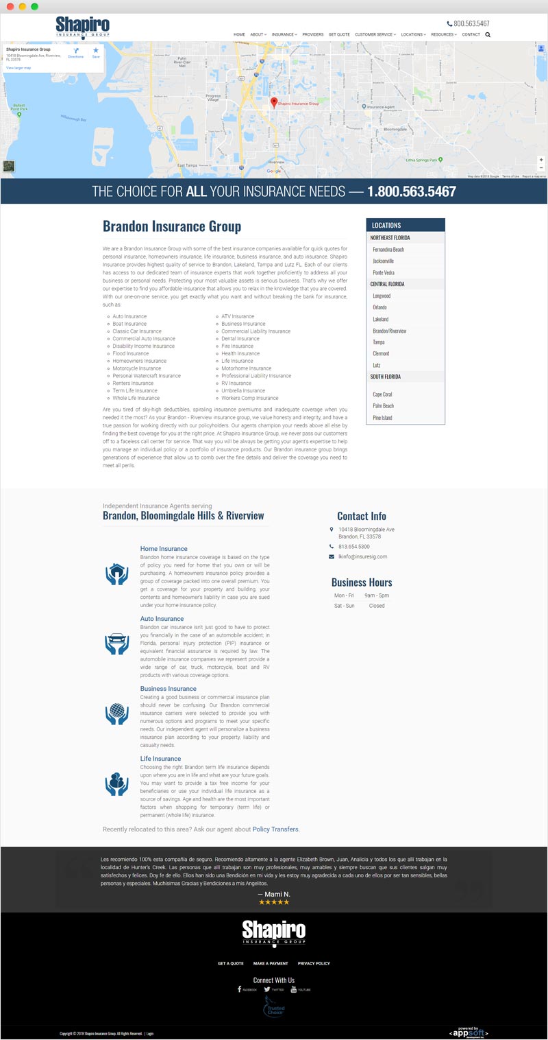 Shapiro Insurance Group Web Page